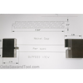 Tongue and Groove Nickel Gap Paneling M2 corrugated back knives for shaper or molder